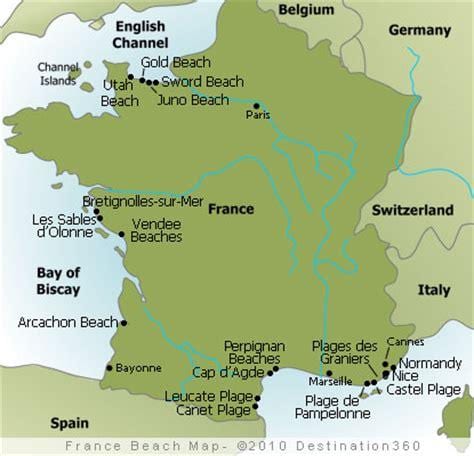 mapa Francie beach
