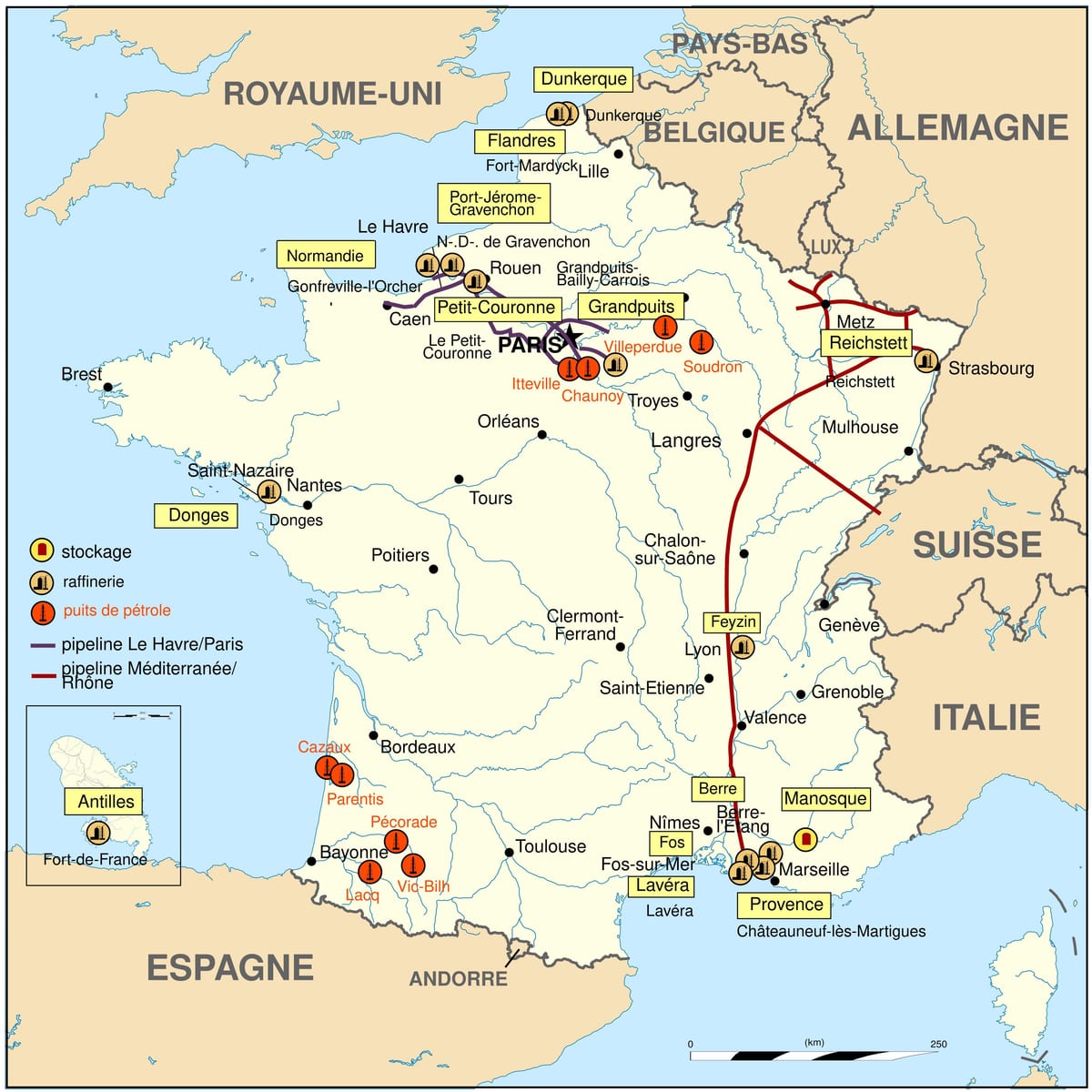 mapa Francie benzín