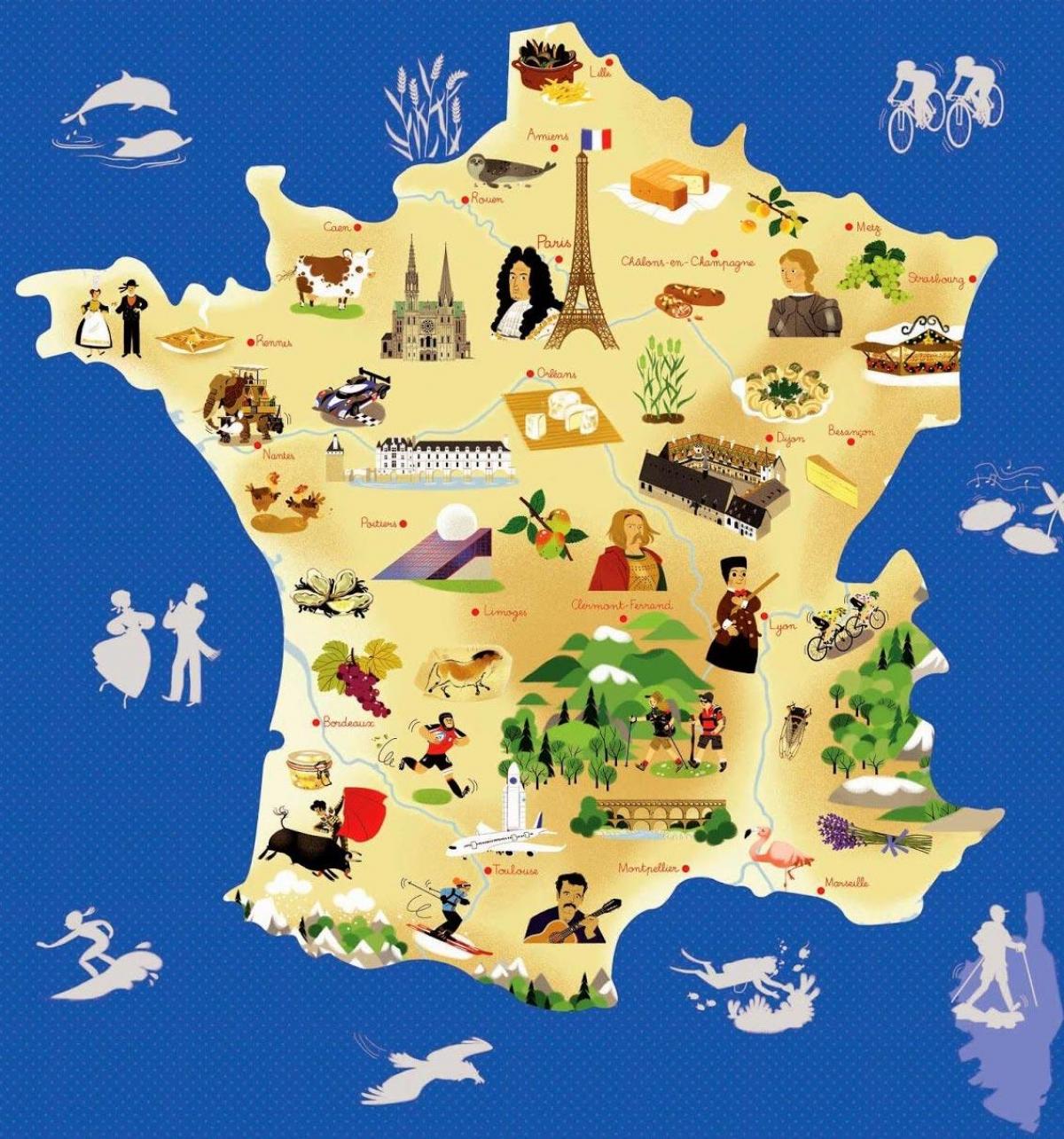 Francie, mapa, cestování