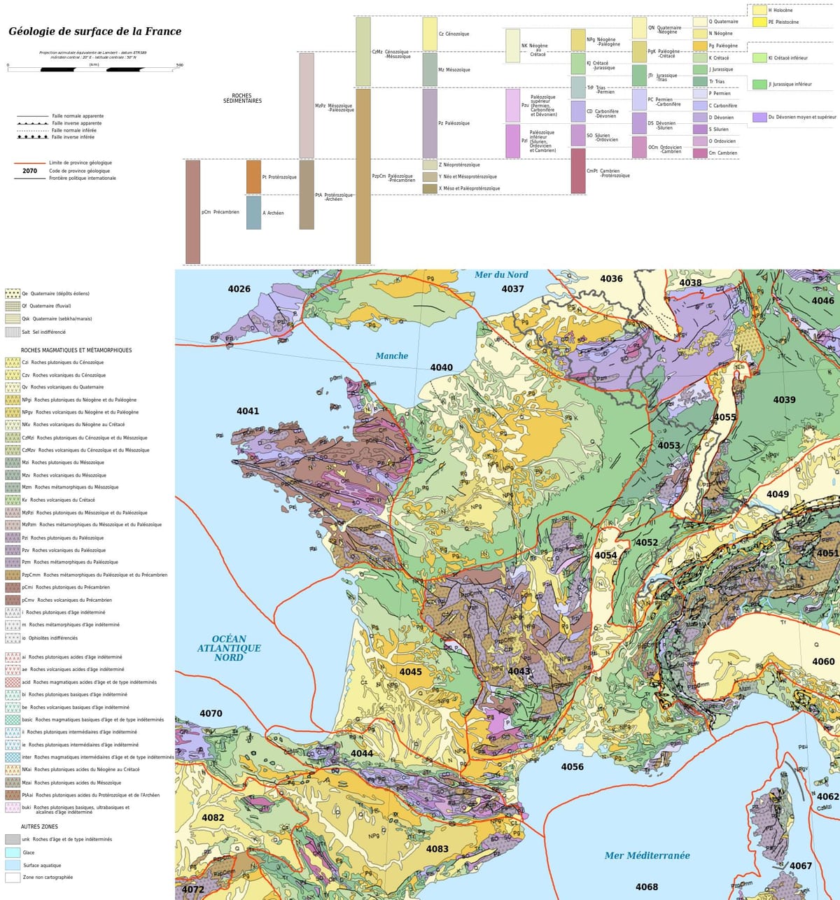 mapa Francie geologické