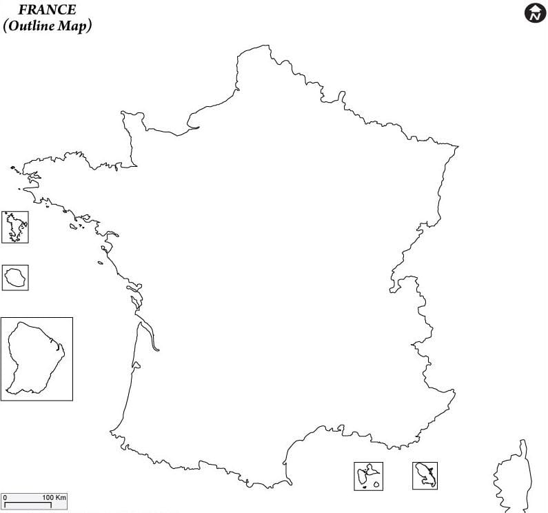 jednoduchá mapa Francie