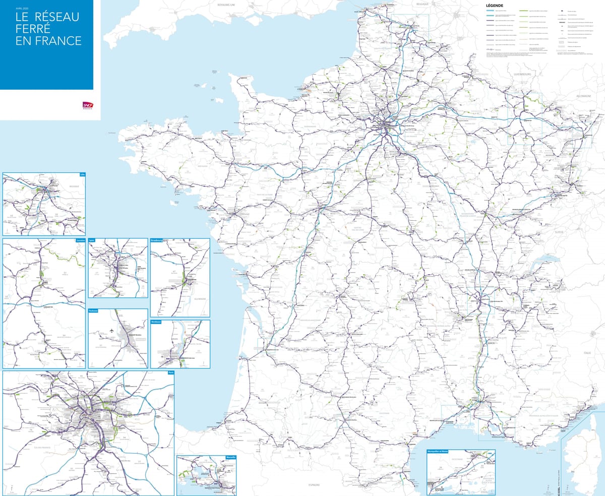mapa Francie sncf