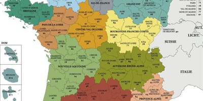 Mapa Francie oddělení