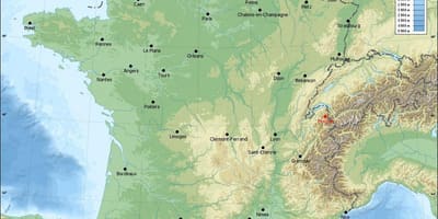 Mapa Francie úlevu