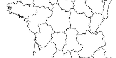Mapa Francie černé a bílé