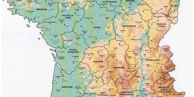 Mapa Francie nadmořská výška