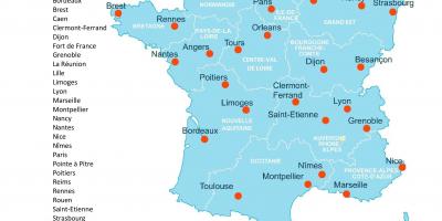 Mapa Francie nemocnice