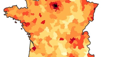 Mapa Francie populace