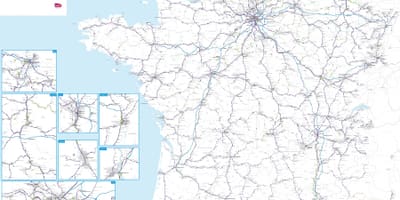 Mapa Francie regionální vlak