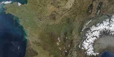 Satelitní mapa Francie