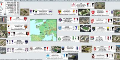 Mapa Francie stadionu