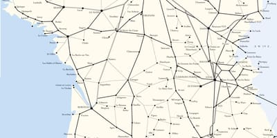 Mapa vlakových linek ve Francii