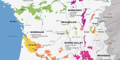 Francie, země vína mapě