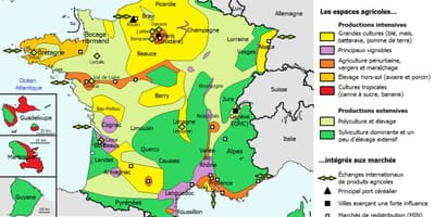Mapa Francie zemědělství