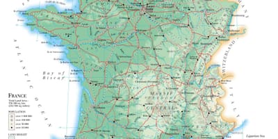 Zeměpisná mapa Francie
