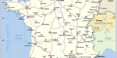 Mapa Francie kapitálu