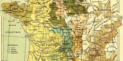 Mapa Francie středověké
