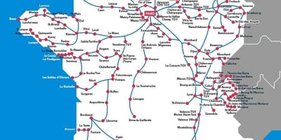 Mapa Francie tgv trasy