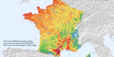 Mapa Francie větru