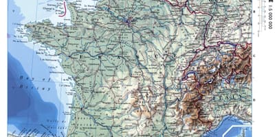 Velká mapa Francie s městy