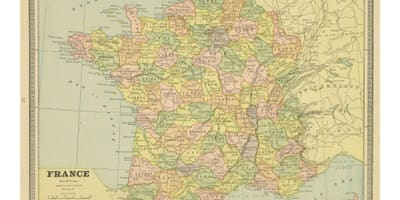 Mapa Francie vintage